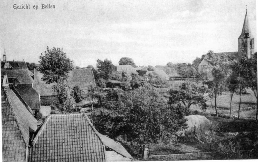 Panorama op Beilen; de foto is genomen vanaf de molen aan de Brinkstraat